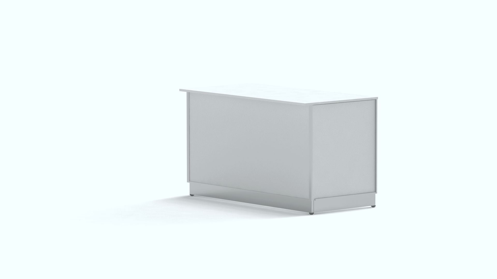 Buffet Vario Standard  (Front u. Seite alugrau / Platte weiß)  L 160 x B 80 x H 90 cm 